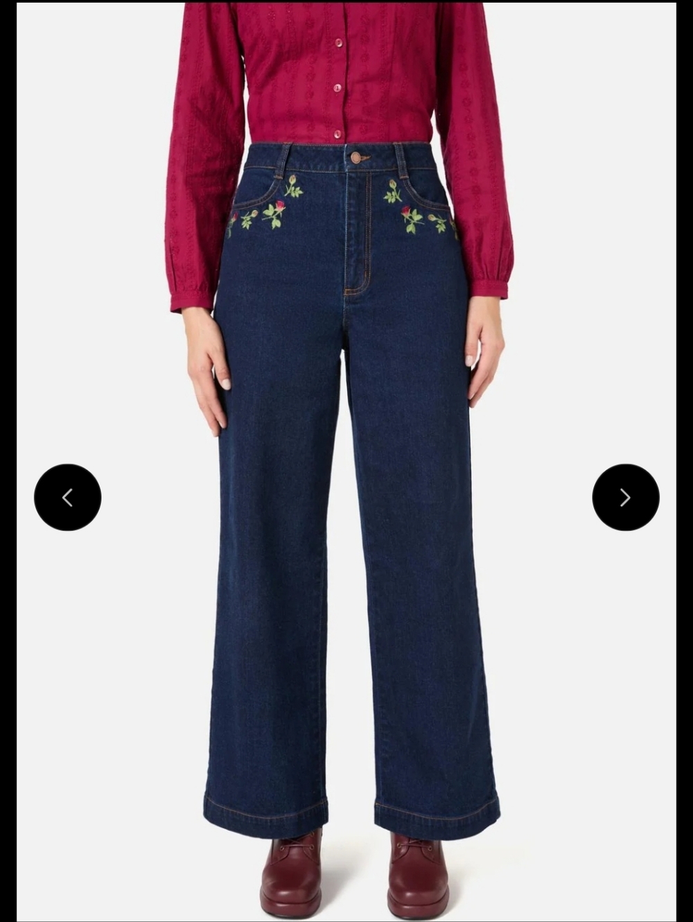 Princess Highway Rosebud Embroidered Jeans Size AU 10 / US 6 / 28" Waist NWT